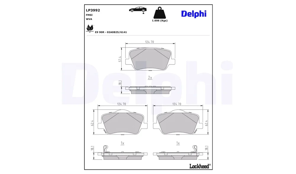 Bremsekloss Sett - LP3992 - (Delphi) v:7358807