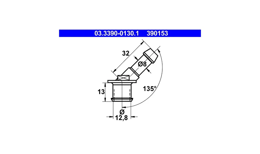 Tilkoplingsstuss, slangeledning 033390- v:2426260 Tilkoplingsstuss, slangeledning 033390- v:2426260