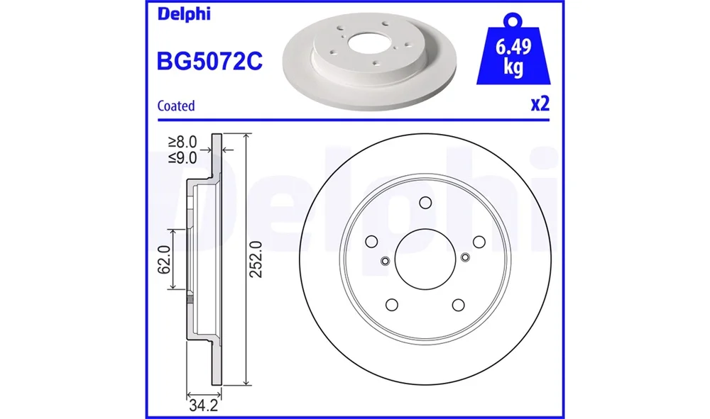 Bremseskive - BG5072C - (Delphi) v:7540612