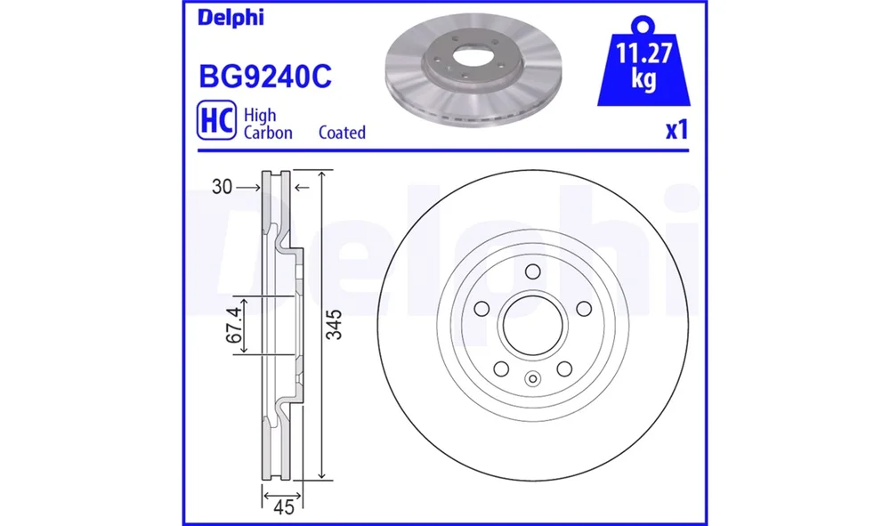 Bremseskive - BG9240C - (Delphi) v:3431206