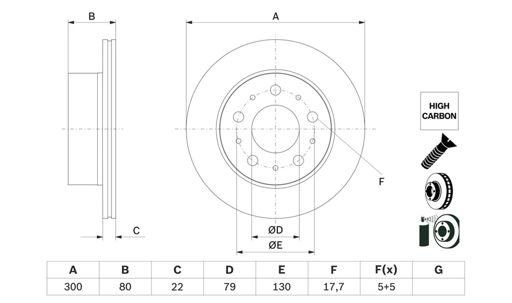 Bremseskive – 0 986 479 E02 – (BOSCH) v:9184148 Bremseskive – 0 986 479 E02 – (BOSCH) v:9184148
