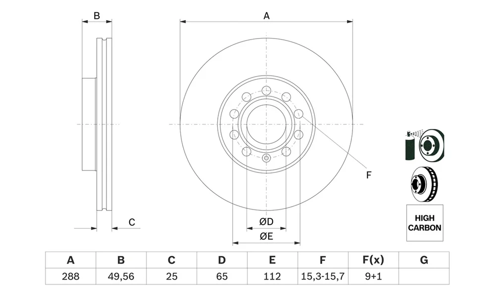 Bremseskive - 0 986 479 088 - (BOSCH) v:4445431