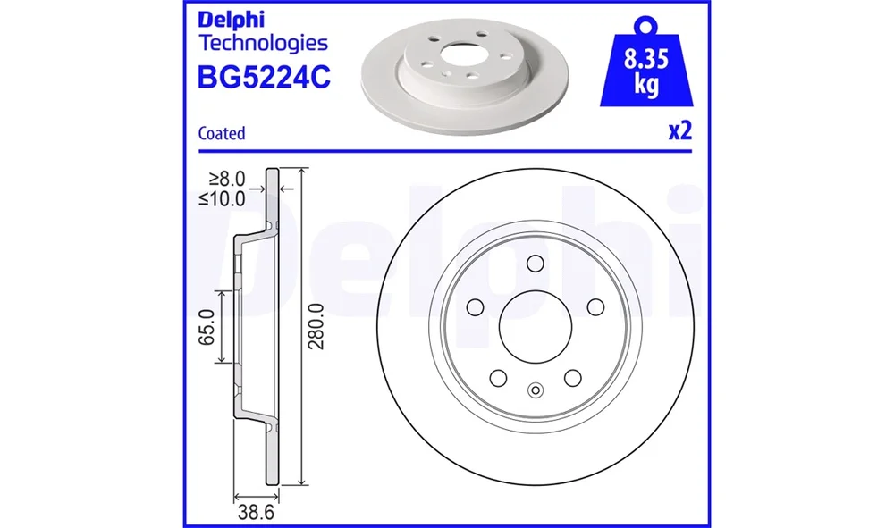 Bremseskive - BG5224C - (Delphi) v:2958023