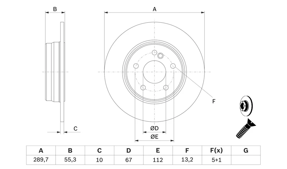 Bremseskive - 0 986 479 B41 - (BOSCH) v:8178862
