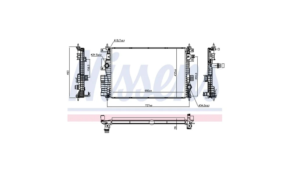 Radiator, Motorkjøling 607180 (Nissens) v:4462537
