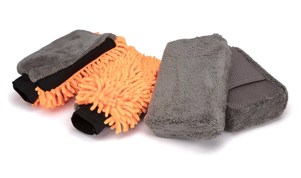 Mikrofibervaskesett 2x svamp 2x hanske v:158332