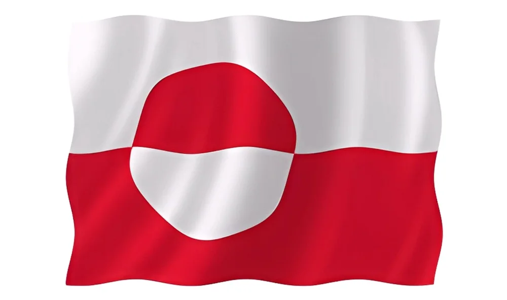 Nasjonalflagg Grønland, 70×47 cm, sydd v:714723 Nasjonalflagg Grønland, 70×47 cm, sydd v:714723