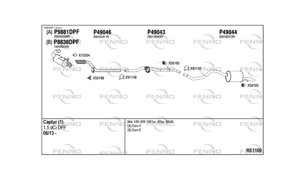 Avgassanlegg – RE1109 – (Fenno) v:756730