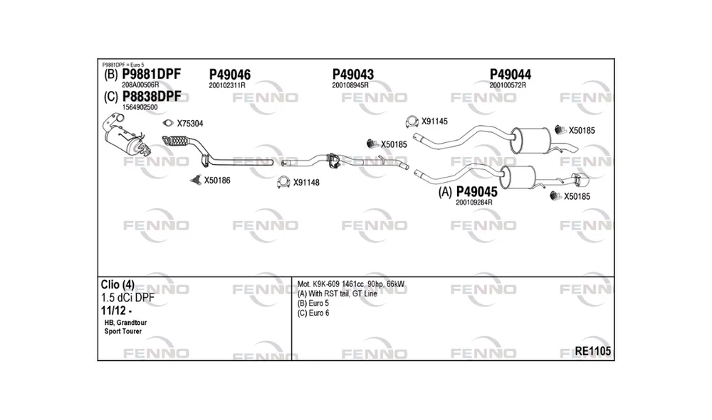 Avgassanlegg – RE1105 – (Fenno) v:7006587