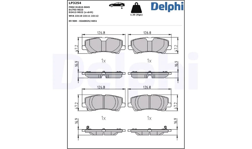 Bremsekloss Sett - LP3254 - (Delphi) v:4116467