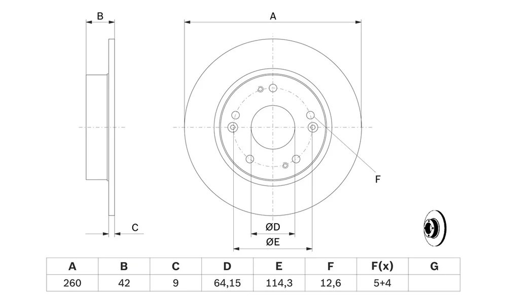 Bremseskive - 0 986 479 C63 - (BOSCH) v:5072519