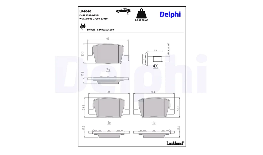Bremsekloss Sett - LP4040 - (Delphi) v:7640452