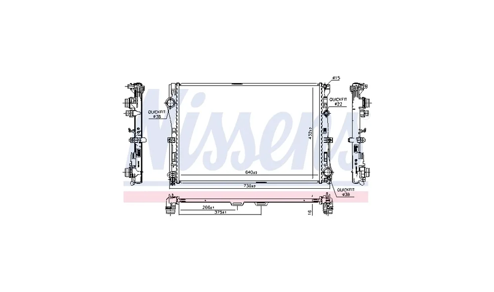 Radiator, Motorkjøling 627029 (Volmano) v:476831