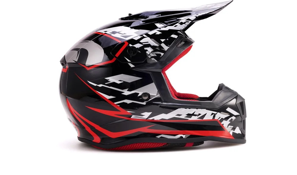 Crosshjelm NEX Racing Kids sort\/rød S v:4622420