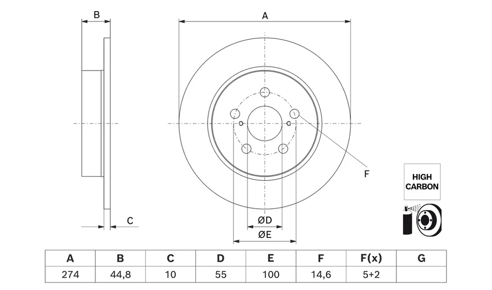 Bremseskive - 0 986 479 H63 - (BOSCH) v:1415230