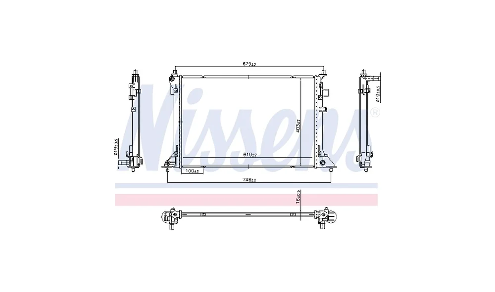 Radiator, Motorkjøling 607220 (Nissens) v:3393437