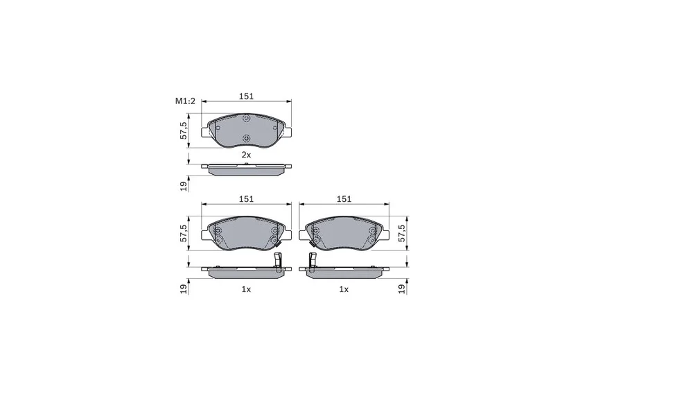 Bremsekloss Sett 0 986 424 042 (BOSCH) v:1402193