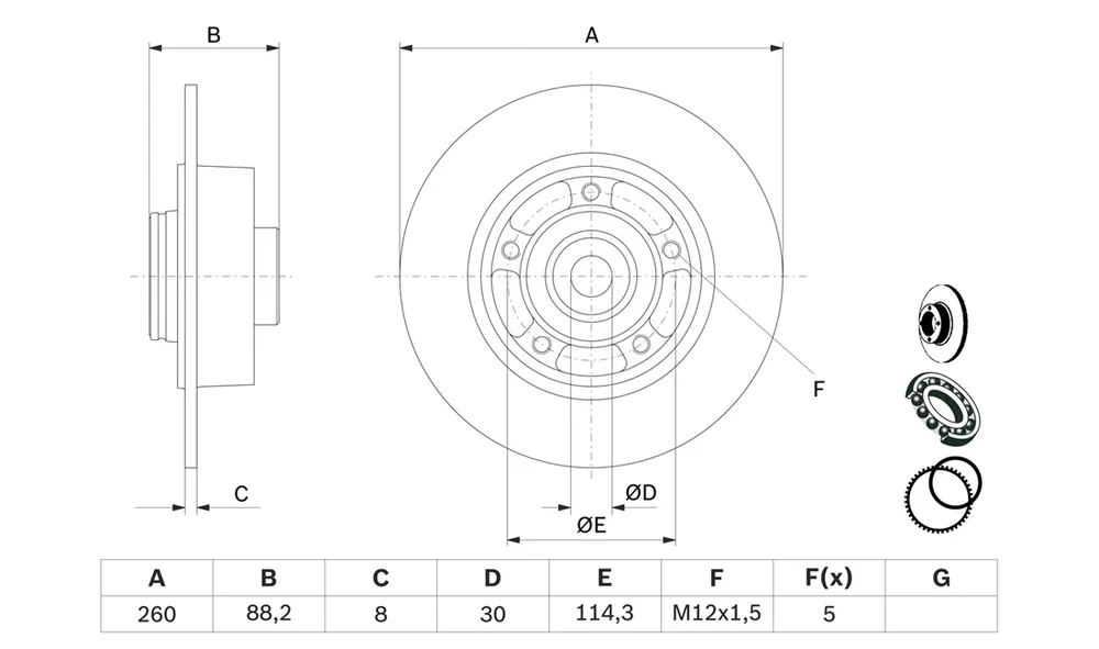 Bremseskive – 0 986 479 C88 – (BOSCH) v:5615208 Bremseskive – 0 986 479 C88 – (BOSCH) v:5615208